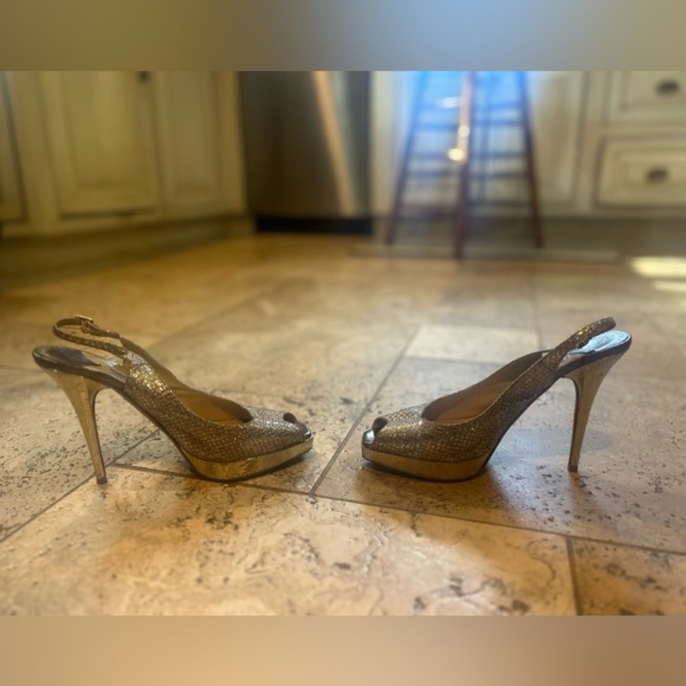 Jimmy Choo Metallic Nova Sling-backs